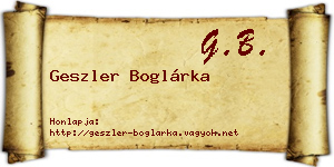 Geszler Boglárka névjegykártya