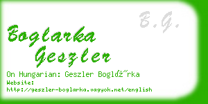 boglarka geszler business card